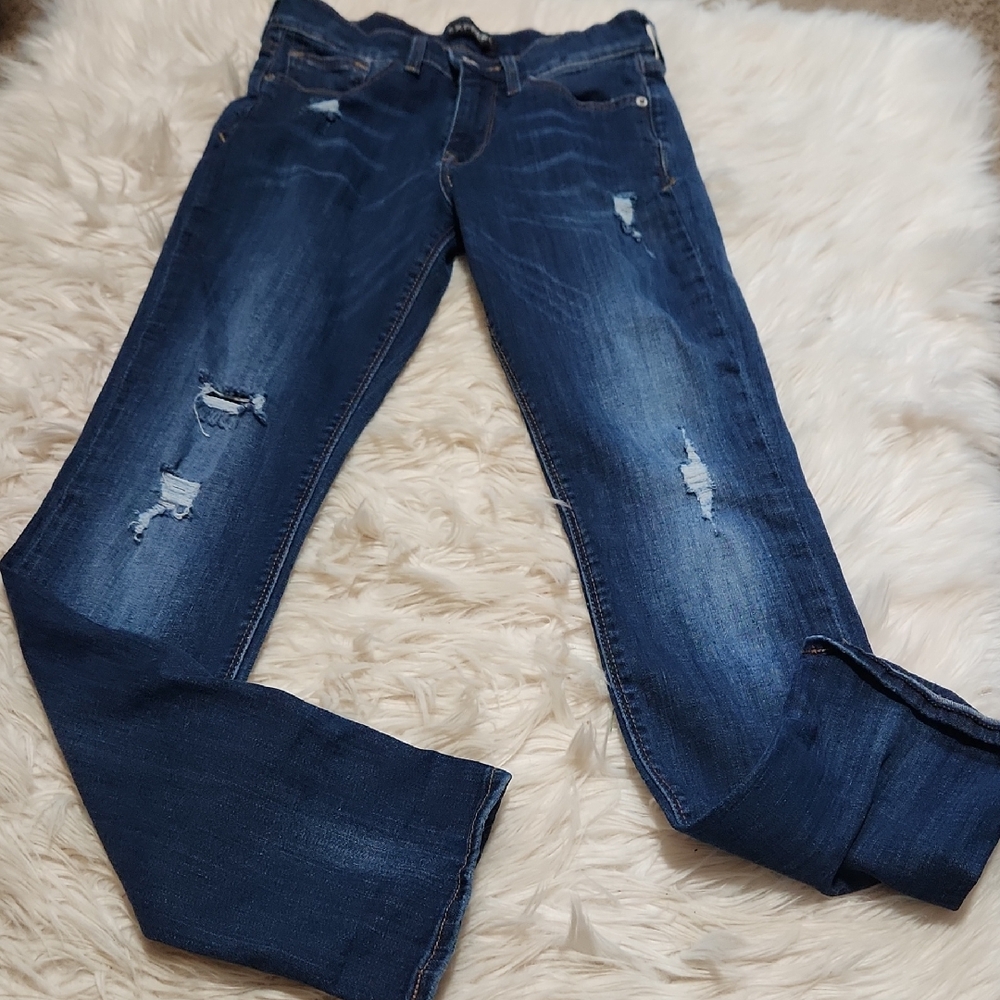 Express Cropped Skinny Mid Rise Jeans- 2